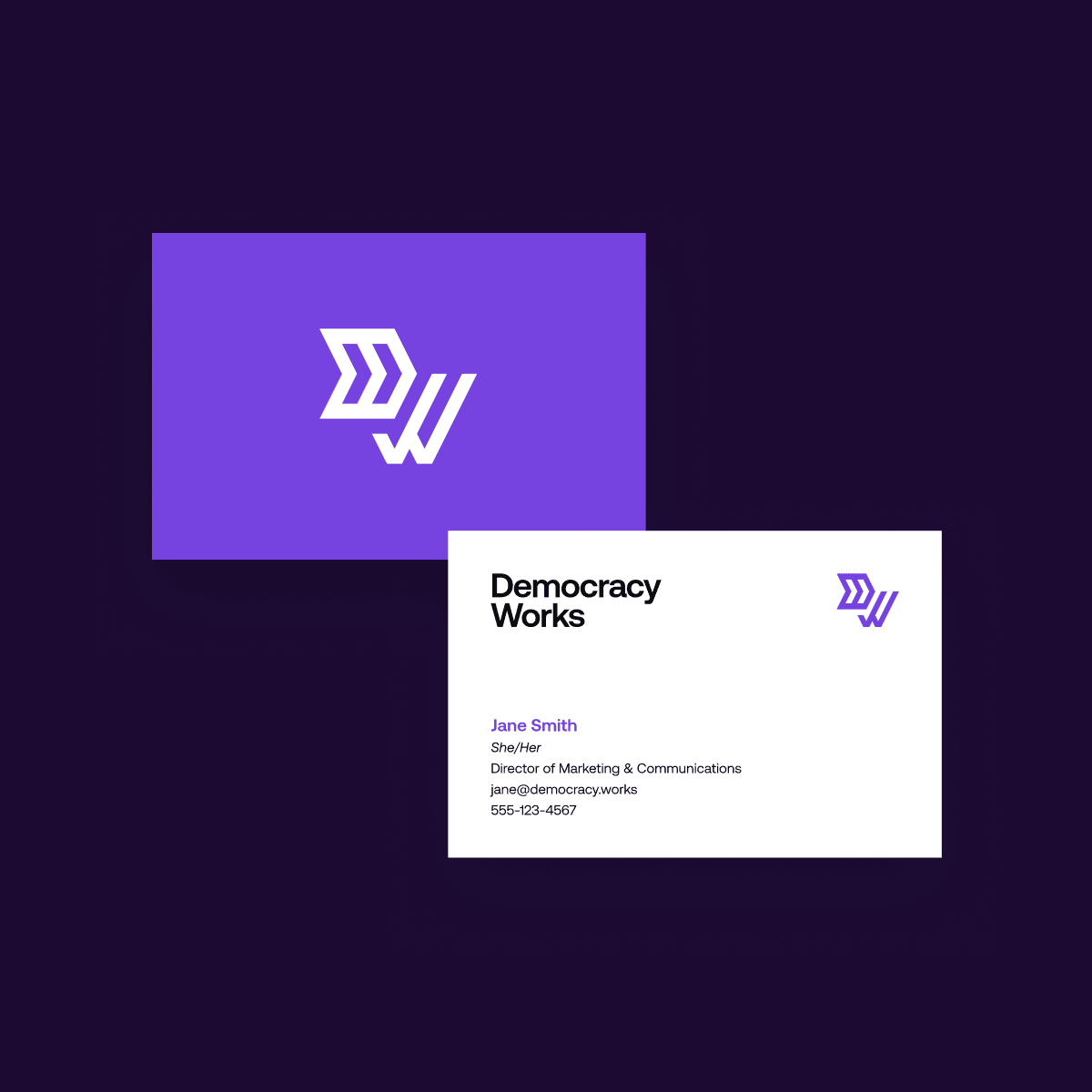 Democracy Works business card
