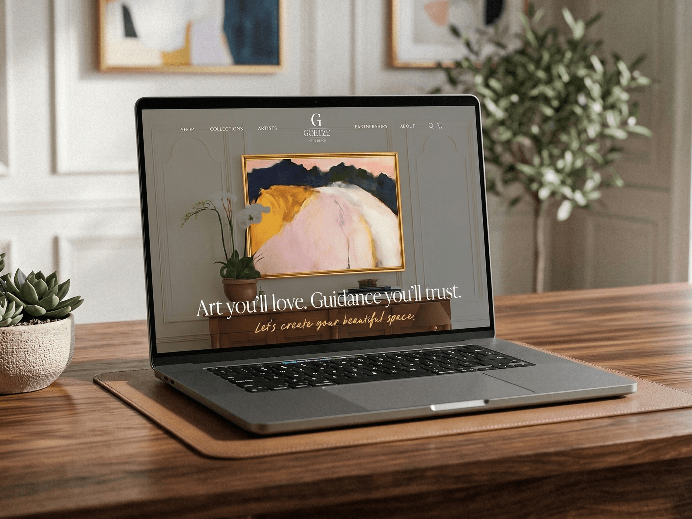 Goetze Art & Design visual identity in application